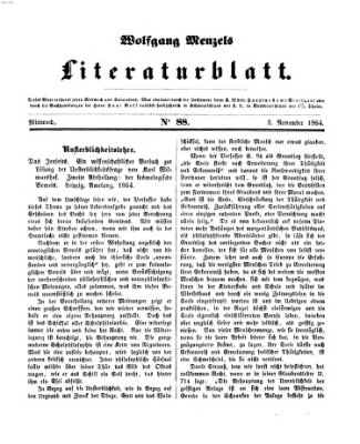 Literaturblatt (Morgenblatt für gebildete Stände) Mittwoch 2. November 1864