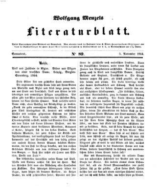 Literaturblatt (Morgenblatt für gebildete Stände) Samstag 5. November 1864