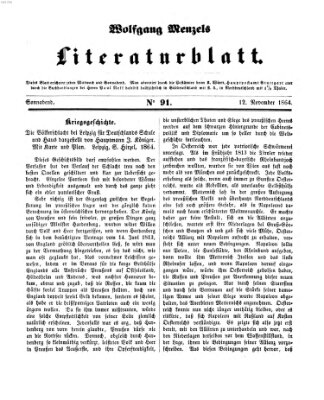 Literaturblatt (Morgenblatt für gebildete Stände) Samstag 12. November 1864