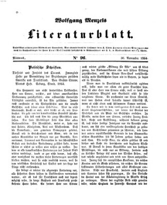 Literaturblatt (Morgenblatt für gebildete Stände) Mittwoch 30. November 1864