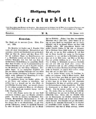 Literaturblatt (Morgenblatt für gebildete Stände) Samstag 28. Januar 1865