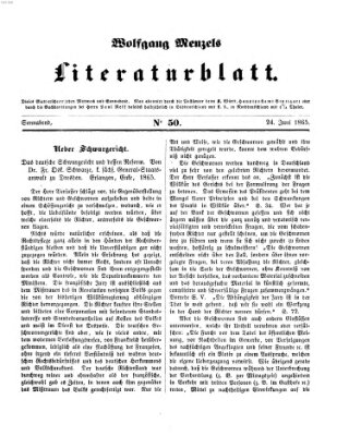 Literaturblatt (Morgenblatt für gebildete Stände) Samstag 24. Juni 1865