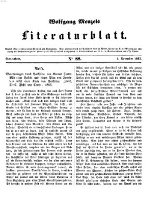 Literaturblatt (Morgenblatt für gebildete Stände) Samstag 4. November 1865