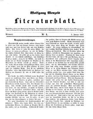Literaturblatt (Morgenblatt für gebildete Stände) Mittwoch 2. Januar 1867