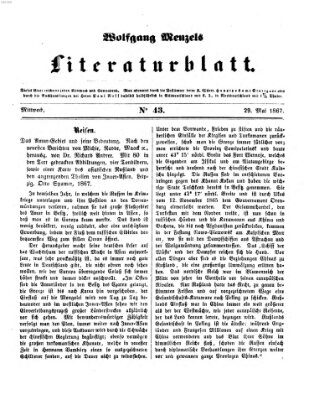 Literaturblatt (Morgenblatt für gebildete Stände) Mittwoch 29. Mai 1867