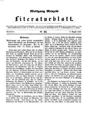 Literaturblatt (Morgenblatt für gebildete Stände) Samstag 3. August 1867