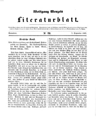 Literaturblatt (Morgenblatt für gebildete Stände) Samstag 7. September 1867