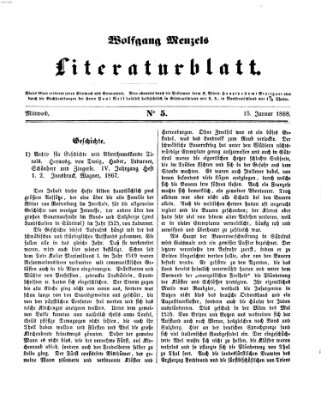 Literaturblatt (Morgenblatt für gebildete Stände) Mittwoch 15. Januar 1868