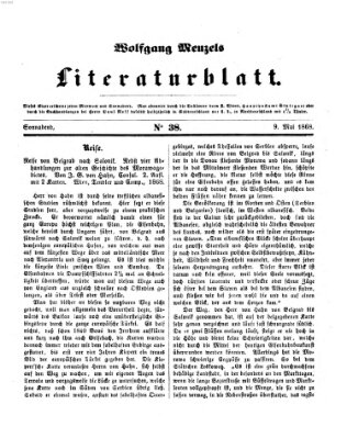 Literaturblatt (Morgenblatt für gebildete Stände) Samstag 9. Mai 1868