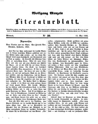 Literaturblatt (Morgenblatt für gebildete Stände) Mittwoch 13. Mai 1868