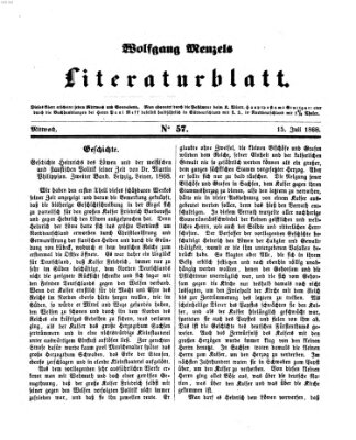 Literaturblatt (Morgenblatt für gebildete Stände) Mittwoch 15. Juli 1868