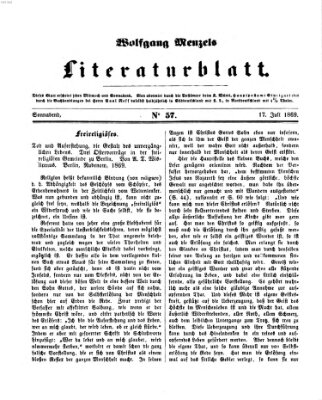 Literaturblatt (Morgenblatt für gebildete Stände) Samstag 17. Juli 1869