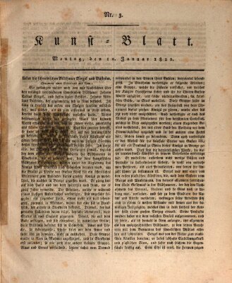 Morgenblatt für gebildete Stände. Kunst-Blatt (Morgenblatt für gebildete Stände) Montag 10. Januar 1820