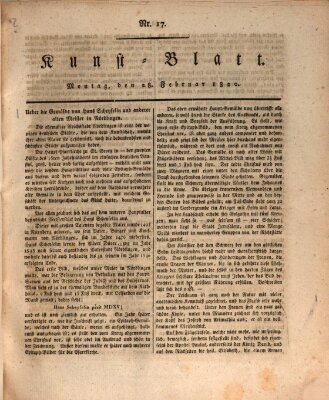 Morgenblatt für gebildete Stände. Kunst-Blatt (Morgenblatt für gebildete Stände) Montag 28. Februar 1820