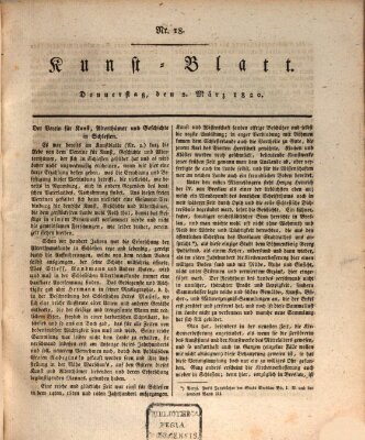 Morgenblatt für gebildete Stände. Kunst-Blatt (Morgenblatt für gebildete Stände) Donnerstag 2. März 1820