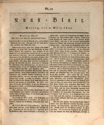 Morgenblatt für gebildete Stände. Kunst-Blatt (Morgenblatt für gebildete Stände) Montag 6. März 1820