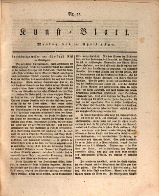 Morgenblatt für gebildete Stände. Kunst-Blatt (Morgenblatt für gebildete Stände) Montag 24. April 1820