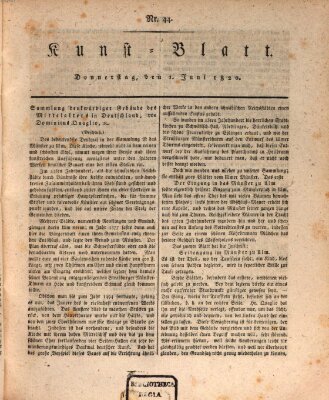 Morgenblatt für gebildete Stände. Kunst-Blatt (Morgenblatt für gebildete Stände) Donnerstag 1. Juni 1820