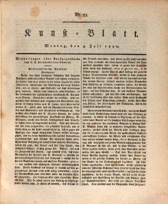 Morgenblatt für gebildete Stände. Kunst-Blatt (Morgenblatt für gebildete Stände) Montag 3. Juli 1820