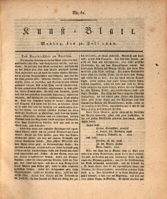 Morgenblatt für gebildete Stände. Kunst-Blatt (Morgenblatt für gebildete Stände) Montag 31. Juli 1820