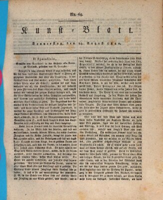 Morgenblatt für gebildete Stände. Kunst-Blatt (Morgenblatt für gebildete Stände) Donnerstag 24. August 1820