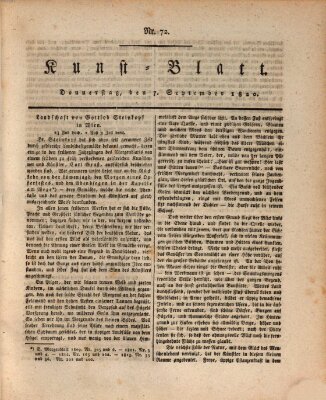 Morgenblatt für gebildete Stände. Kunst-Blatt (Morgenblatt für gebildete Stände) Donnerstag 7. September 1820