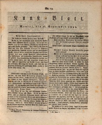 Morgenblatt für gebildete Stände. Kunst-Blatt (Morgenblatt für gebildete Stände) Montag 11. September 1820