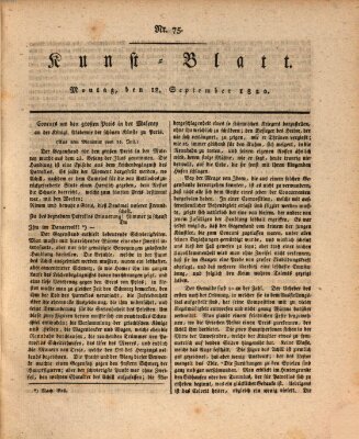 Morgenblatt für gebildete Stände. Kunst-Blatt (Morgenblatt für gebildete Stände) Montag 18. September 1820