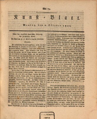 Morgenblatt für gebildete Stände. Kunst-Blatt (Morgenblatt für gebildete Stände) Montag 2. Oktober 1820