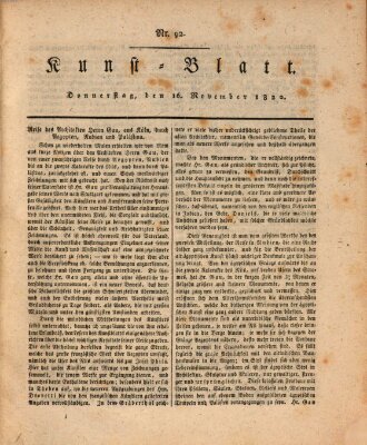 Morgenblatt für gebildete Stände. Kunst-Blatt (Morgenblatt für gebildete Stände) Donnerstag 16. November 1820