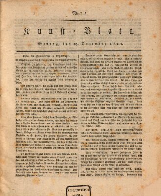 Morgenblatt für gebildete Stände. Kunst-Blatt (Morgenblatt für gebildete Stände) Montag 25. Dezember 1820