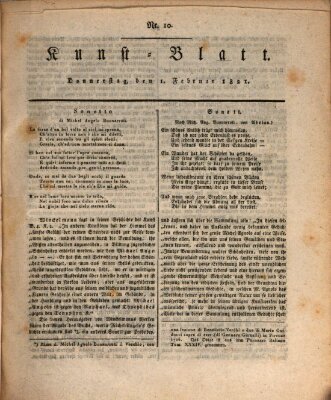 Morgenblatt für gebildete Stände. Kunst-Blatt (Morgenblatt für gebildete Stände) Donnerstag 1. Februar 1821