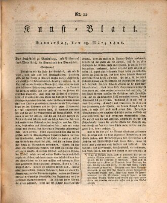 Morgenblatt für gebildete Stände. Kunst-Blatt (Morgenblatt für gebildete Stände) Donnerstag 15. März 1821