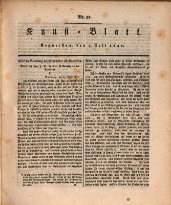 Morgenblatt für gebildete Stände. Kunst-Blatt (Morgenblatt für gebildete Stände) Donnerstag 5. Juli 1821