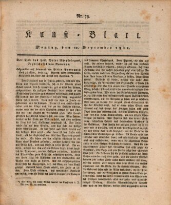 Morgenblatt für gebildete Stände. Kunst-Blatt (Morgenblatt für gebildete Stände) Montag 10. September 1821