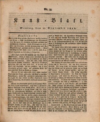 Morgenblatt für gebildete Stände. Kunst-Blatt (Morgenblatt für gebildete Stände) Montag 17. September 1821