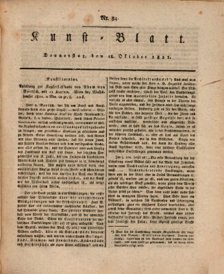 Morgenblatt für gebildete Stände. Kunst-Blatt (Morgenblatt für gebildete Stände) Donnerstag 18. Oktober 1821