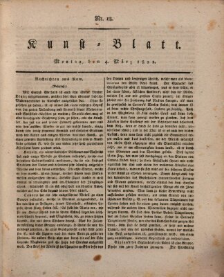 Morgenblatt für gebildete Stände. Kunst-Blatt (Morgenblatt für gebildete Stände) Montag 4. März 1822