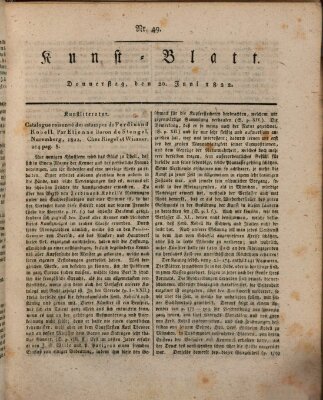 Morgenblatt für gebildete Stände. Kunst-Blatt (Morgenblatt für gebildete Stände) Donnerstag 20. Juni 1822