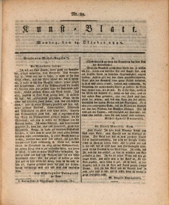 Morgenblatt für gebildete Stände. Kunst-Blatt (Morgenblatt für gebildete Stände) Montag 14. Oktober 1822