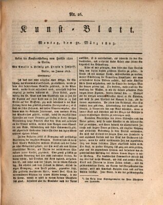 Morgenblatt für gebildete Stände. Kunst-Blatt (Morgenblatt für gebildete Stände) Montag 31. März 1823