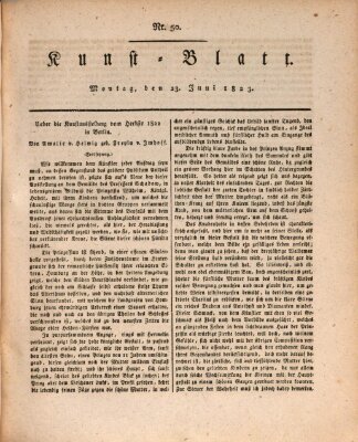 Morgenblatt für gebildete Stände. Kunst-Blatt (Morgenblatt für gebildete Stände) Montag 23. Juni 1823