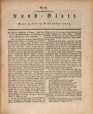 Morgenblatt für gebildete Stände. Kunst-Blatt (Morgenblatt für gebildete Stände) Montag 29. September 1823