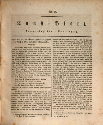 Morgenblatt für gebildete Stände. Kunst-Blatt (Morgenblatt für gebildete Stände) Donnerstag 1. April 1824