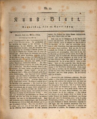 Morgenblatt für gebildete Stände. Kunst-Blatt (Morgenblatt für gebildete Stände) Donnerstag 22. April 1824