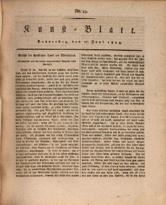 Morgenblatt für gebildete Stände. Kunst-Blatt (Morgenblatt für gebildete Stände) Donnerstag 17. Juni 1824