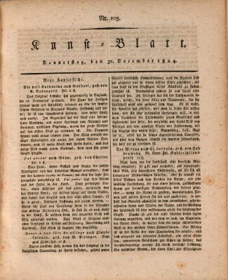 Morgenblatt für gebildete Stände. Kunst-Blatt (Morgenblatt für gebildete Stände) Donnerstag 30. Dezember 1824