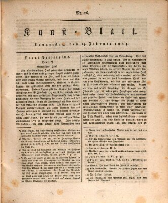 Morgenblatt für gebildete Stände. Kunst-Blatt (Morgenblatt für gebildete Stände) Donnerstag 24. Februar 1825