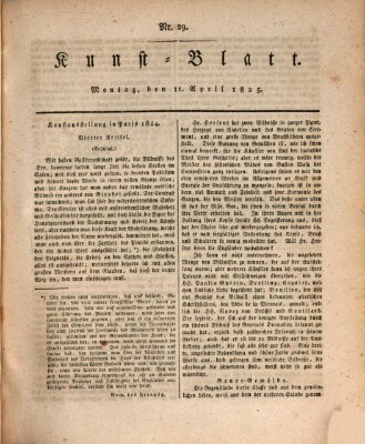 Morgenblatt für gebildete Stände. Kunst-Blatt (Morgenblatt für gebildete Stände) Montag 11. April 1825