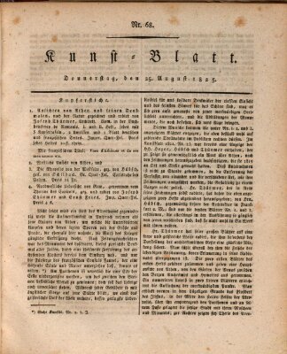 Morgenblatt für gebildete Stände. Kunst-Blatt (Morgenblatt für gebildete Stände) Donnerstag 25. August 1825